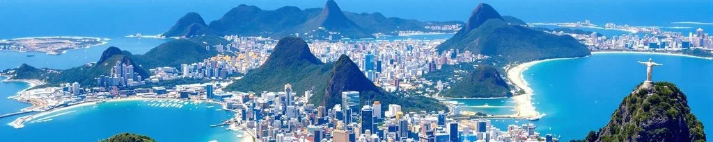 Vista aérea de Río de Janeiro con el Cristo Redentor